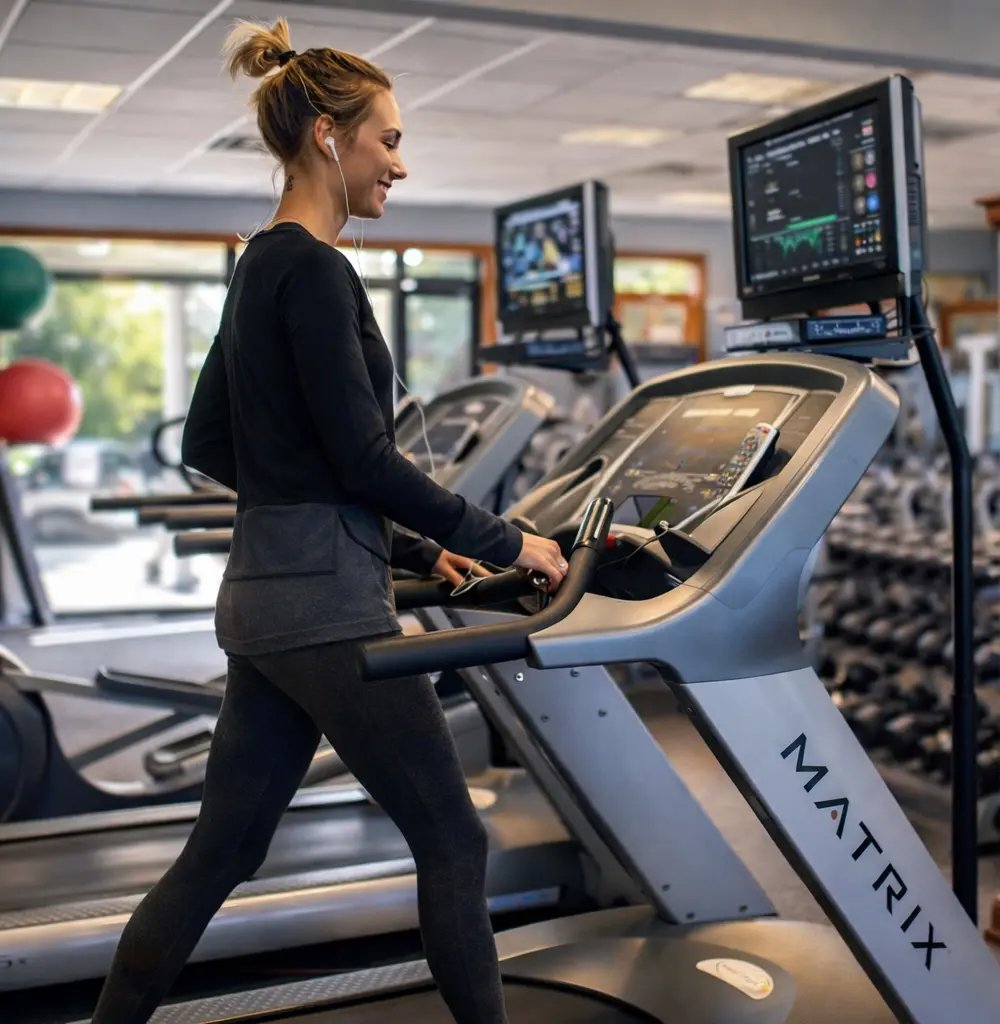 FITNESS - Woman walking on treadmill